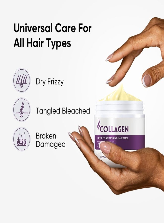 YAFUSIPE Collagen Deep Conditioning Hair Mask Protein Hydrating & Repair Treatment for Dry Damaged Hair, Restores Smoothness Shine, Hair Mask for Growth, Frizz Control & Bleached Hair Repair, 500g - Image 4